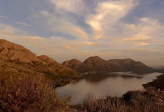 Badi Lake and Bahubali Hills in Monsoon